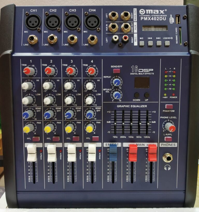 MAX 402 Professional Audio Mixer – Compact Powerhouse for Clear, Dynamic Sound